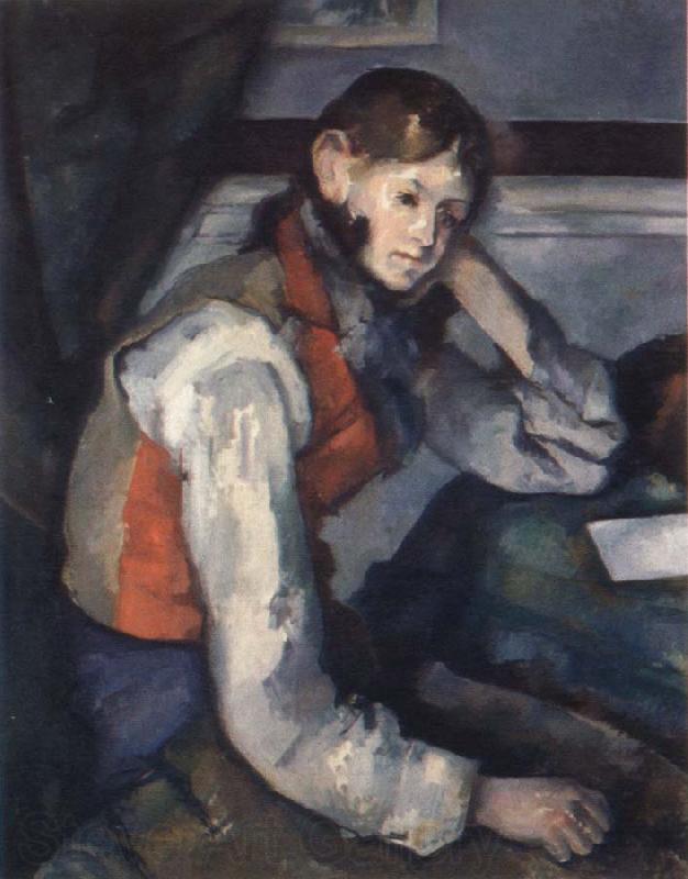 Paul Cezanne the boy in the red waistcoat